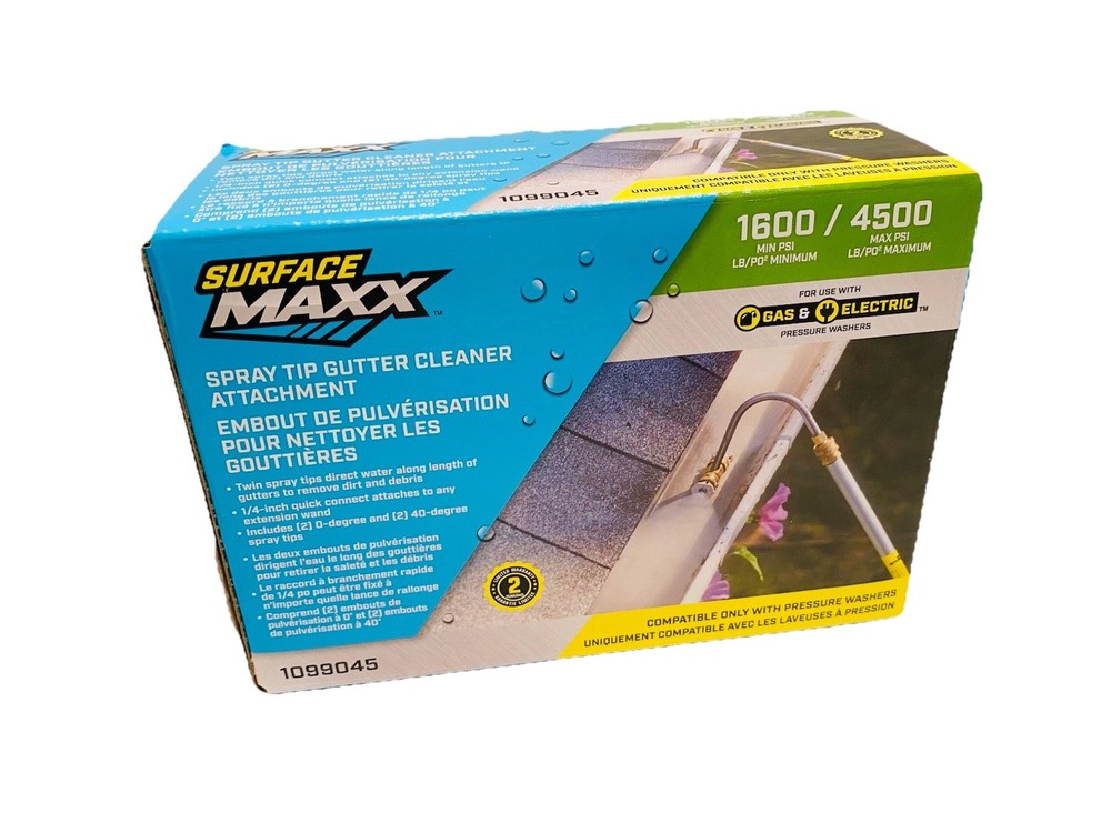 Surface Maxx Spray Tip Gutter Cleaner Attachment Pressure Washer Compatible