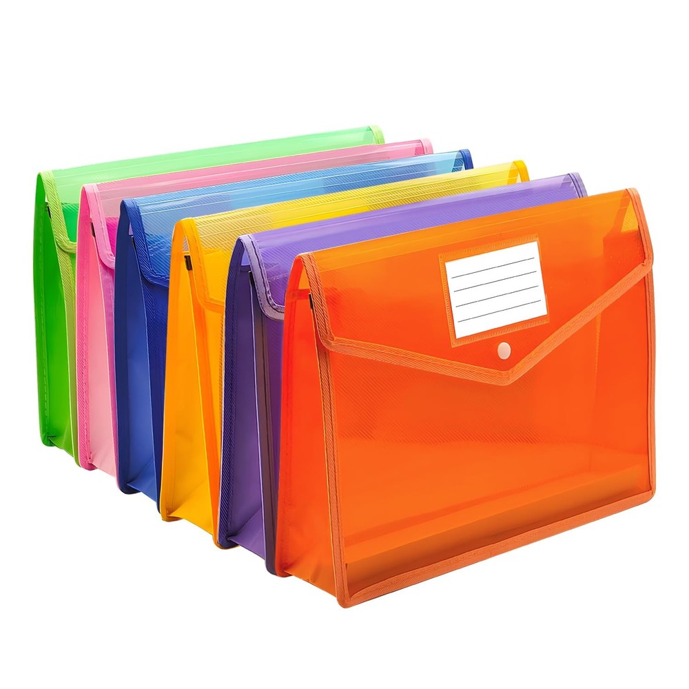 Plastic Expanding File Folder, Envelope Folders for Documents, Waterproof Tra...