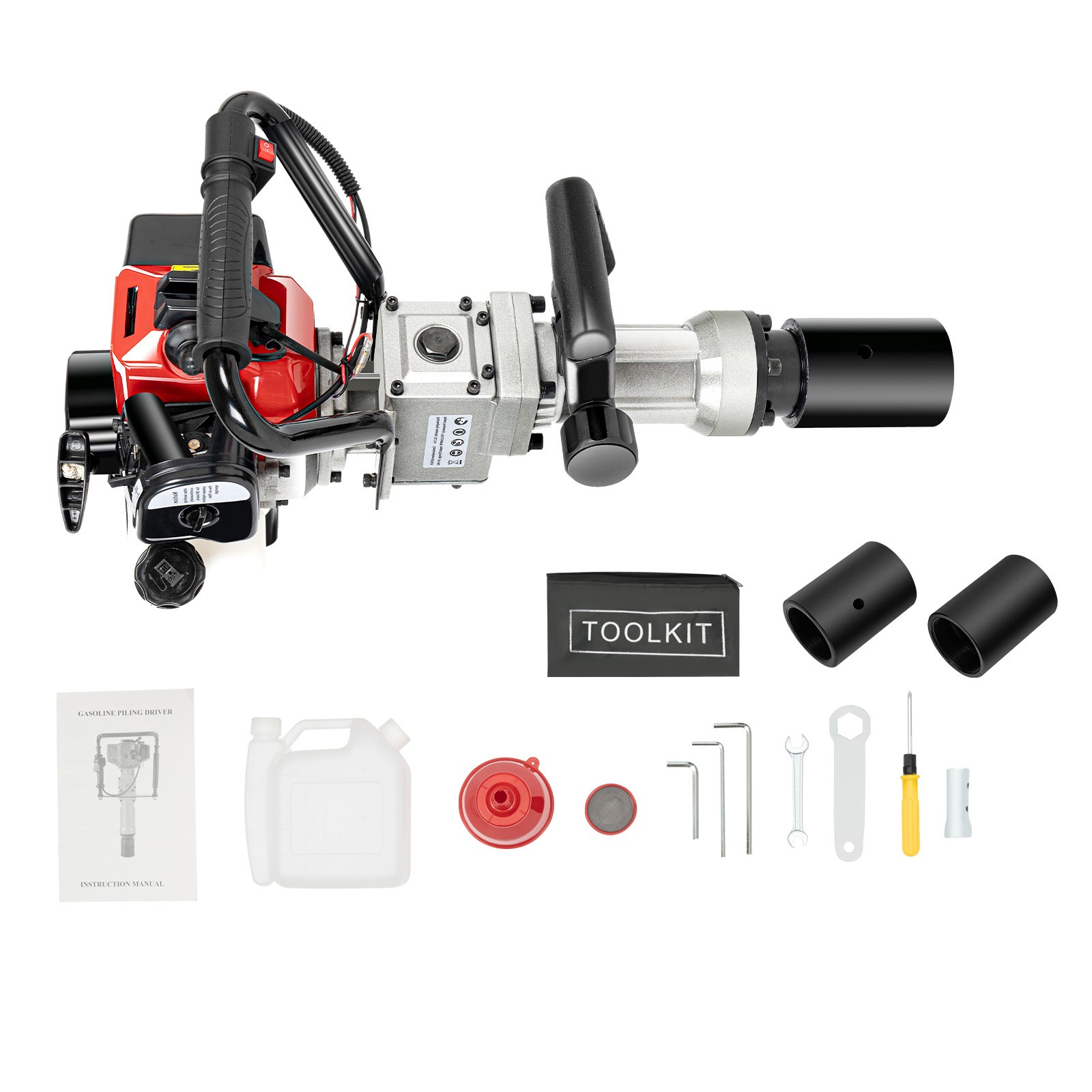 Portable 32cc Gas Powered T-Post Driver 2 Stroke Pole Pounder Pile Driver Hammer