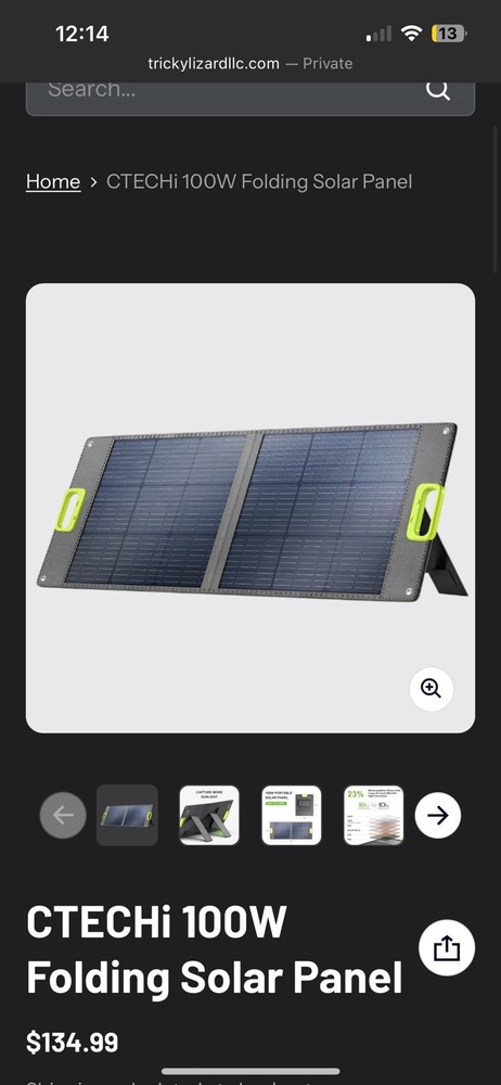 Ctechi 100 Watt Folding Solar Panel 2 Pack