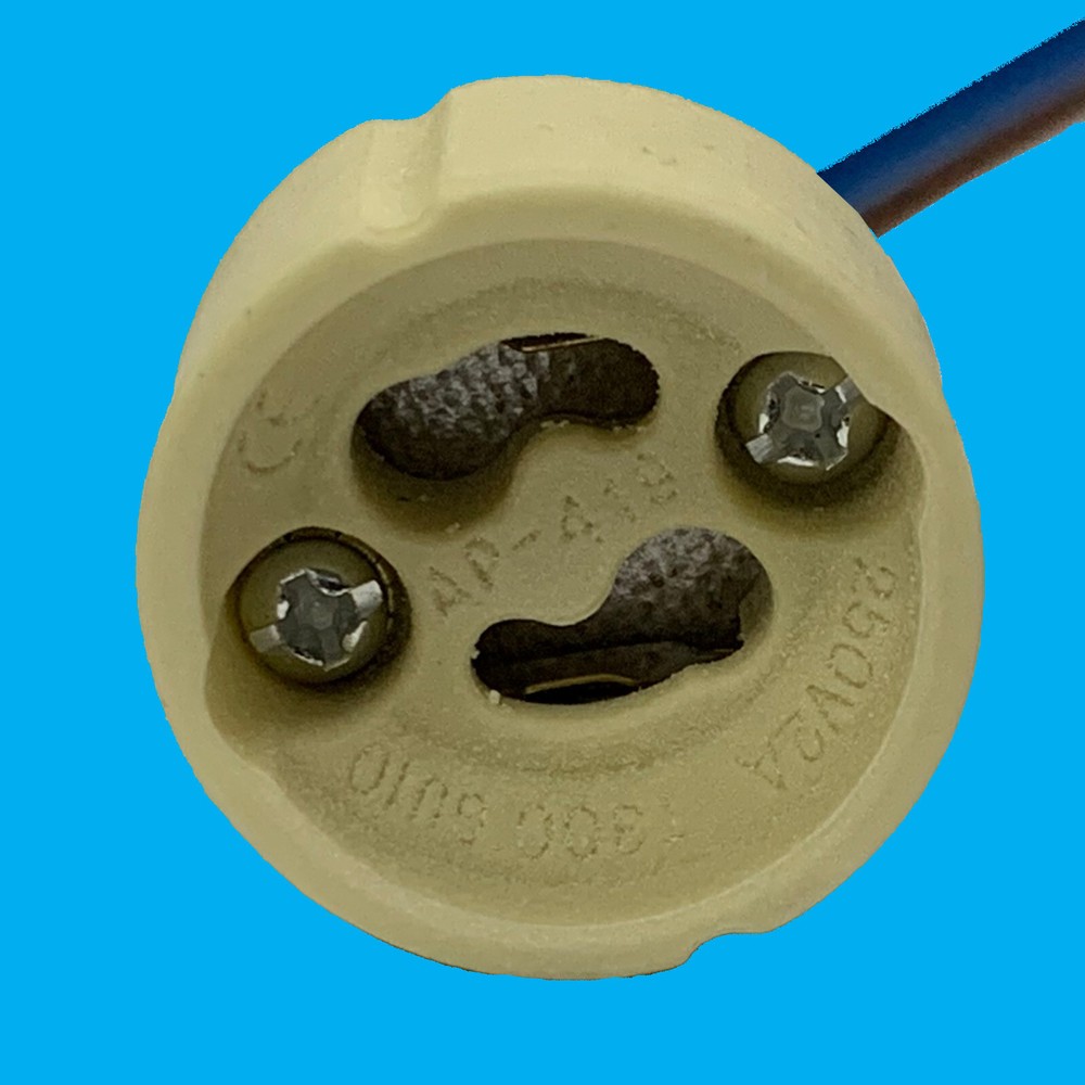 12x GU10 Ceramic Halogen Lamp Holder Socket, M10 Bracket & 490mm Attached Cables