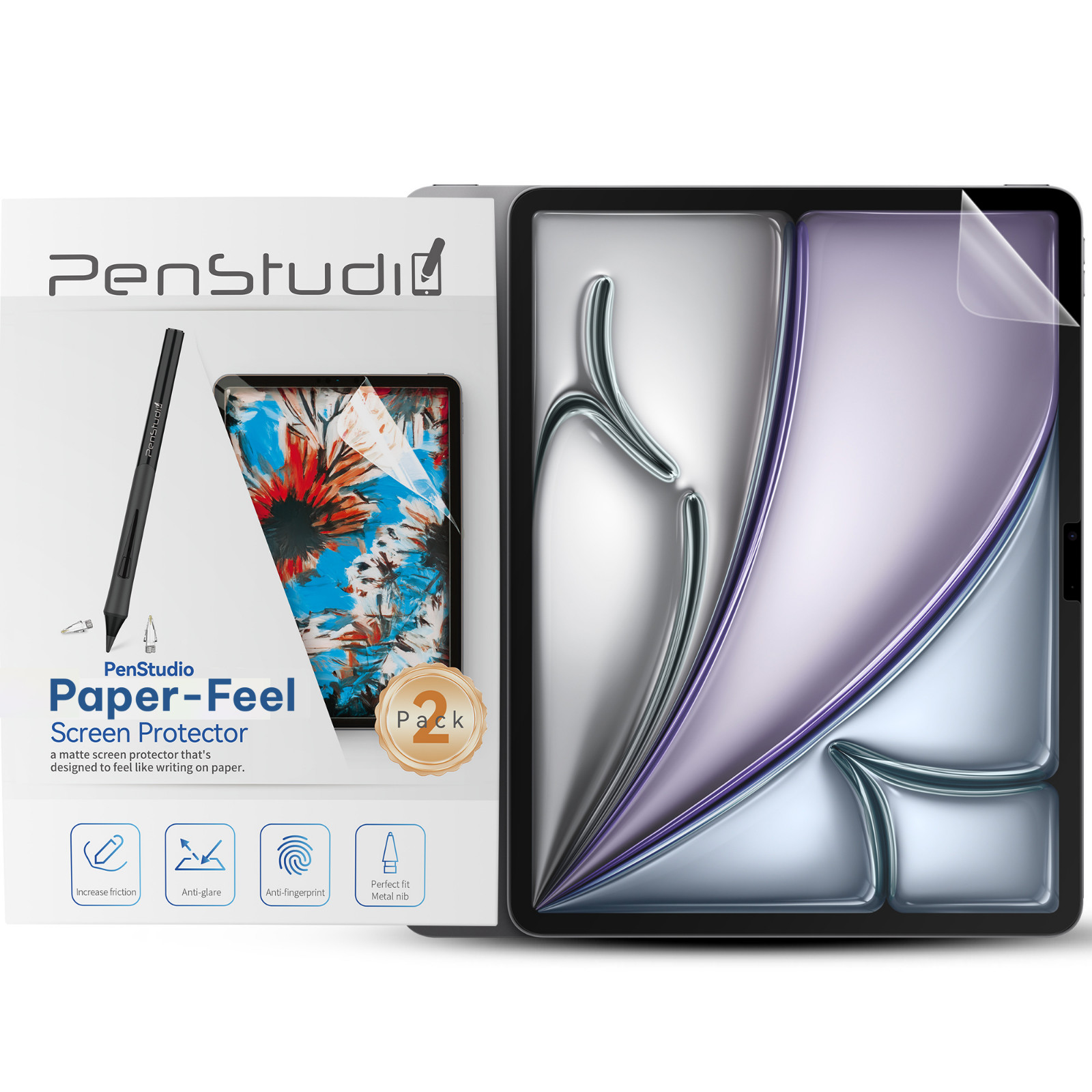 Penstudio Paper-Feel Screen Protector for iPad Air M2 13 inch | Anti-Glare