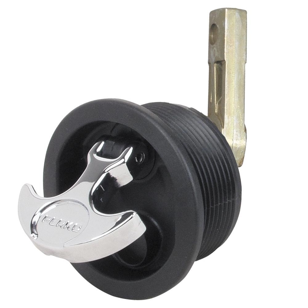 Perko 1092DP3BLK Flush Mount Latch, Black Plastic/Chrome, 2.5" Hole