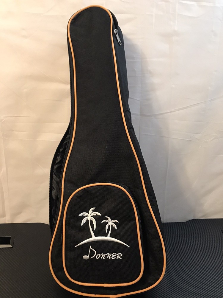 Donner Black Ukulele Soft Carrying Case with Adjustable Straps