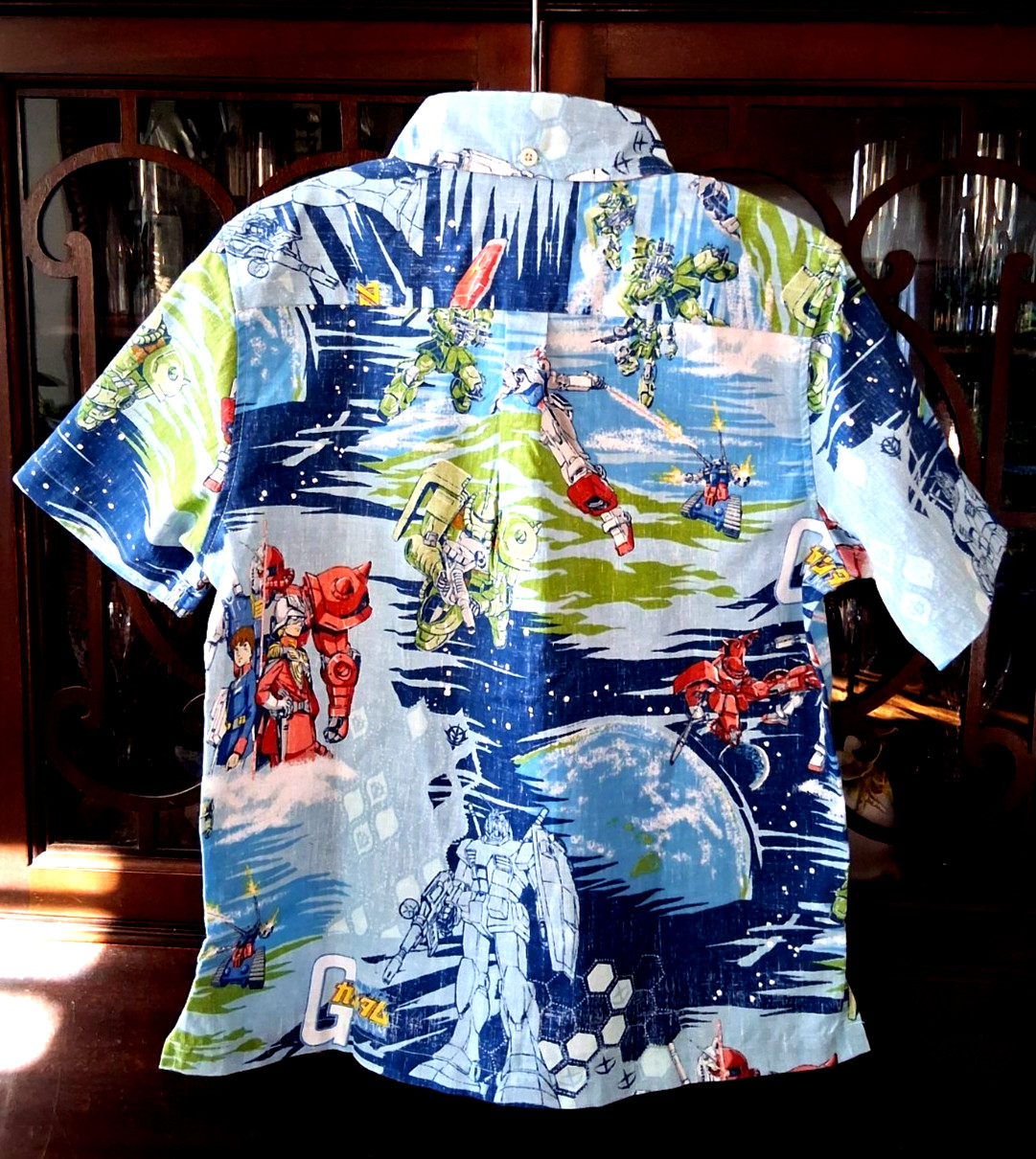 Reyn Spooner Boy's MOBILE SUIT "GUNDAM" Sky Full Button Front Shirt Sizes