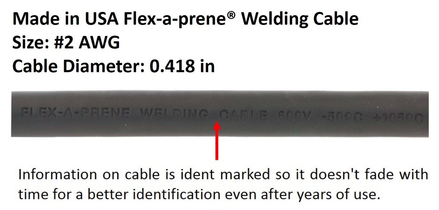 200 Amp Welding Lead Extension - Dinse 10-25 Male/Female Connectors - #2 Cable