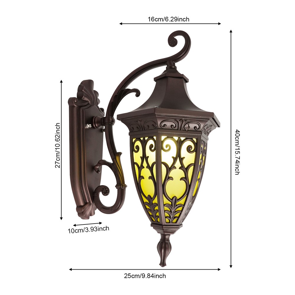 Ip55 Does Not Include Bulb Retro Outdoor Wall Lamp Shell Mold Wall Mount Bronze
