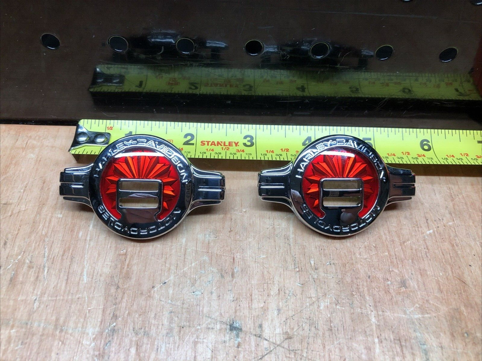 Quantity 2 OEM Harley Softail Heritage Red Concho Seat, Sissy Bar, Saddlebag NOS