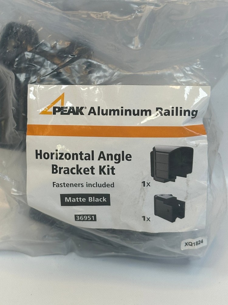 PEAK Aluminum Railing Horizontal Angle Bracket Kit Matte Black 36951