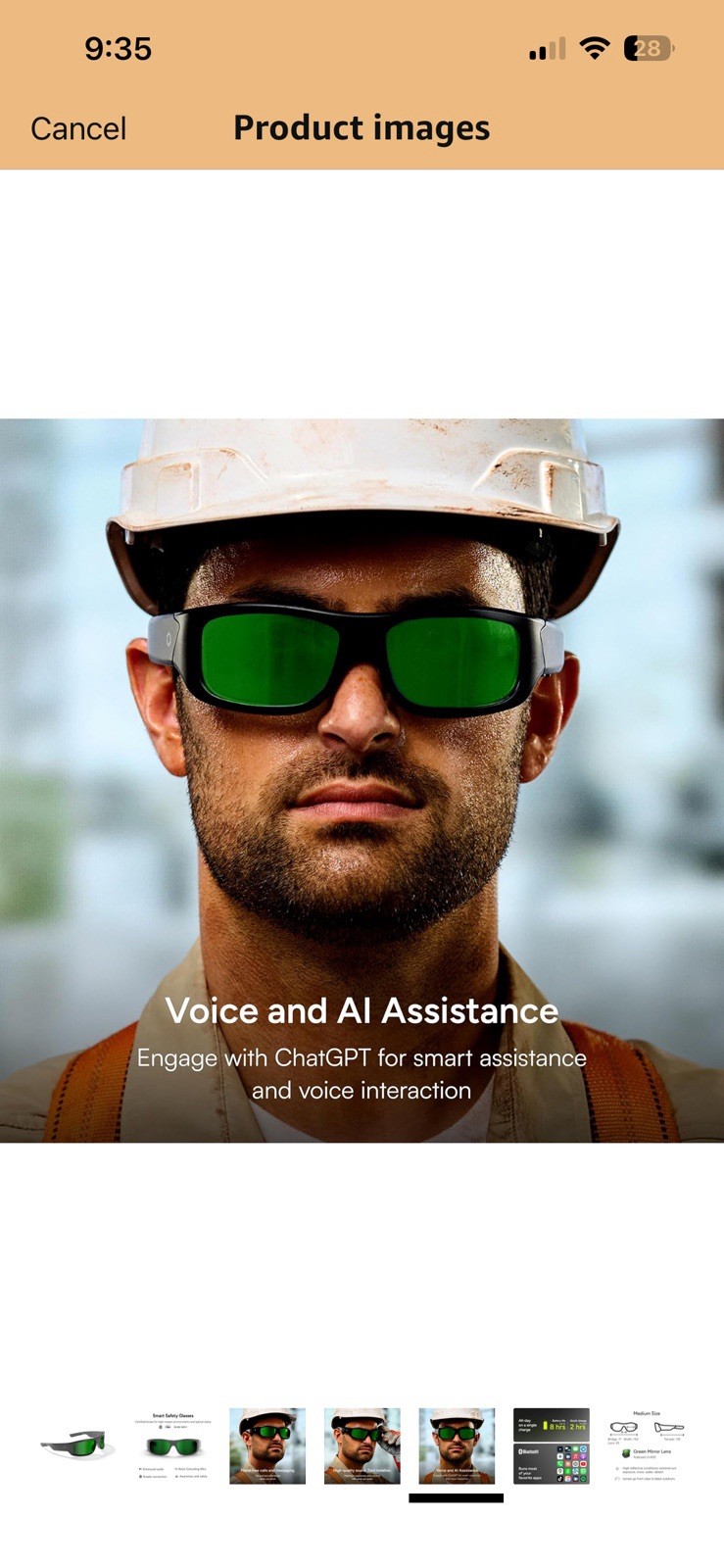 Lucyd Armor Smart Safety Glasses TR90 Frame Light Adaptive Lenses Open Ear Speak