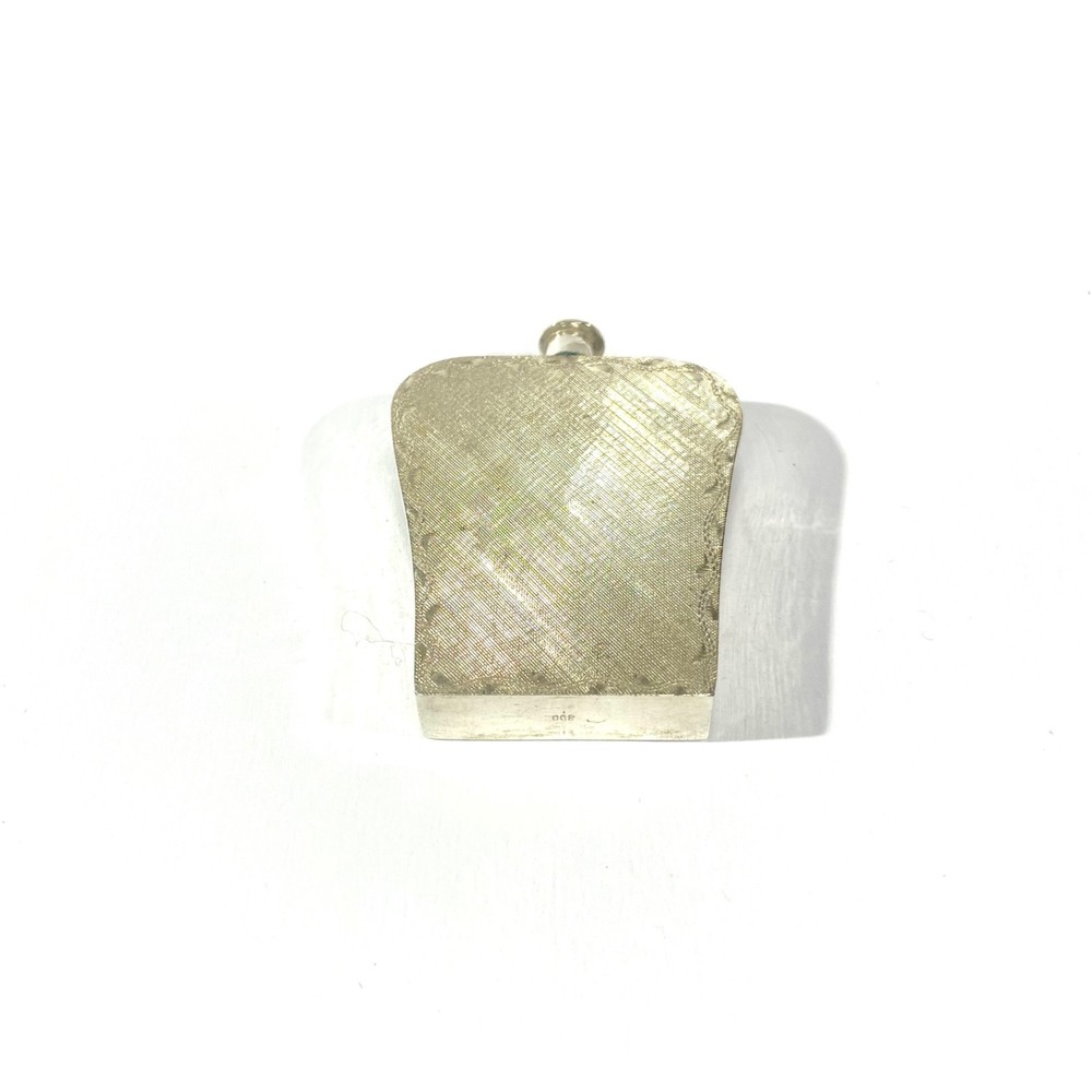 Vintage solid Silver hand carved snuff bottle , Hallmarked