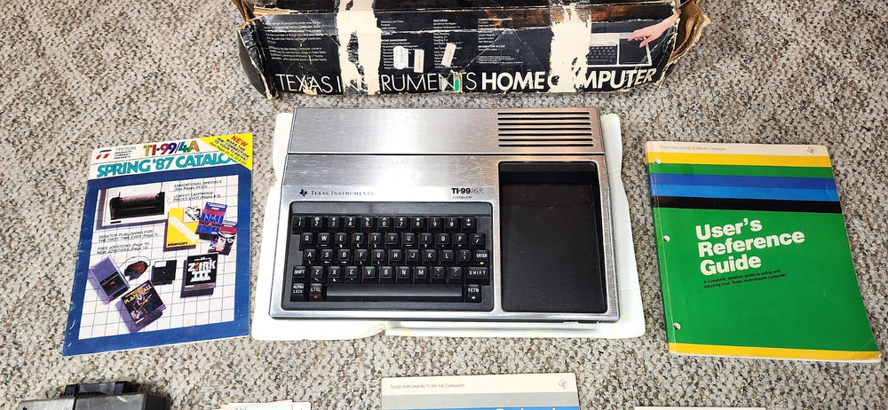 Texas Instruments TI-99/4A Home Computer Original Box W/Power Supply. Untested.