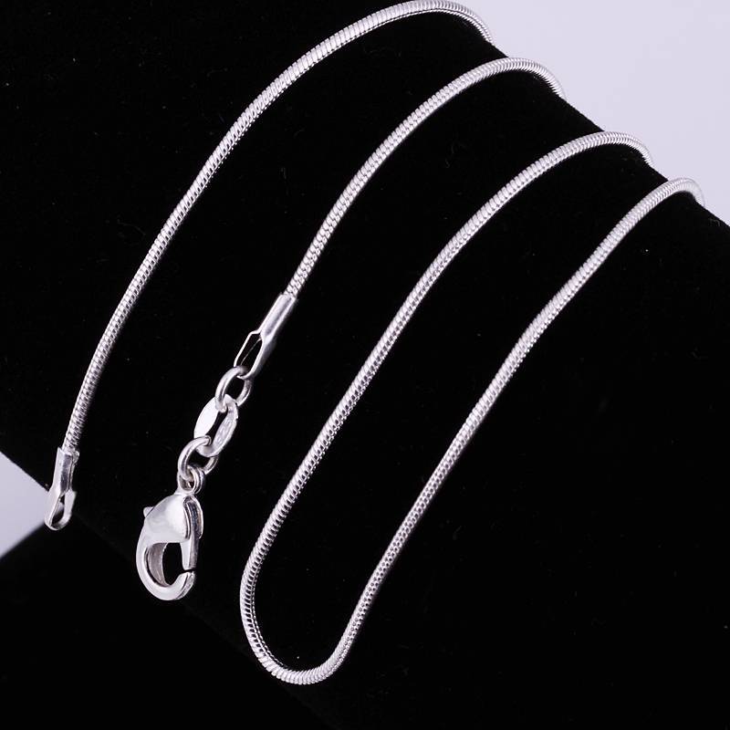Wholesale 10pcs 925 Sterling Solid Silver Plt 1mm Snake Chain Necklace 16-30inch