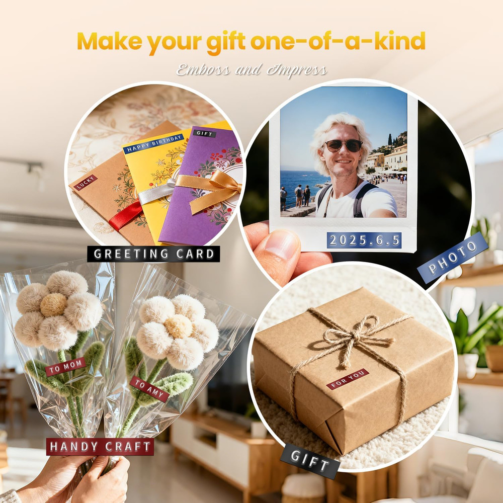 Label Maker,Vintage Embossing Label Maker,Retro Embossed Label Maker Machine for