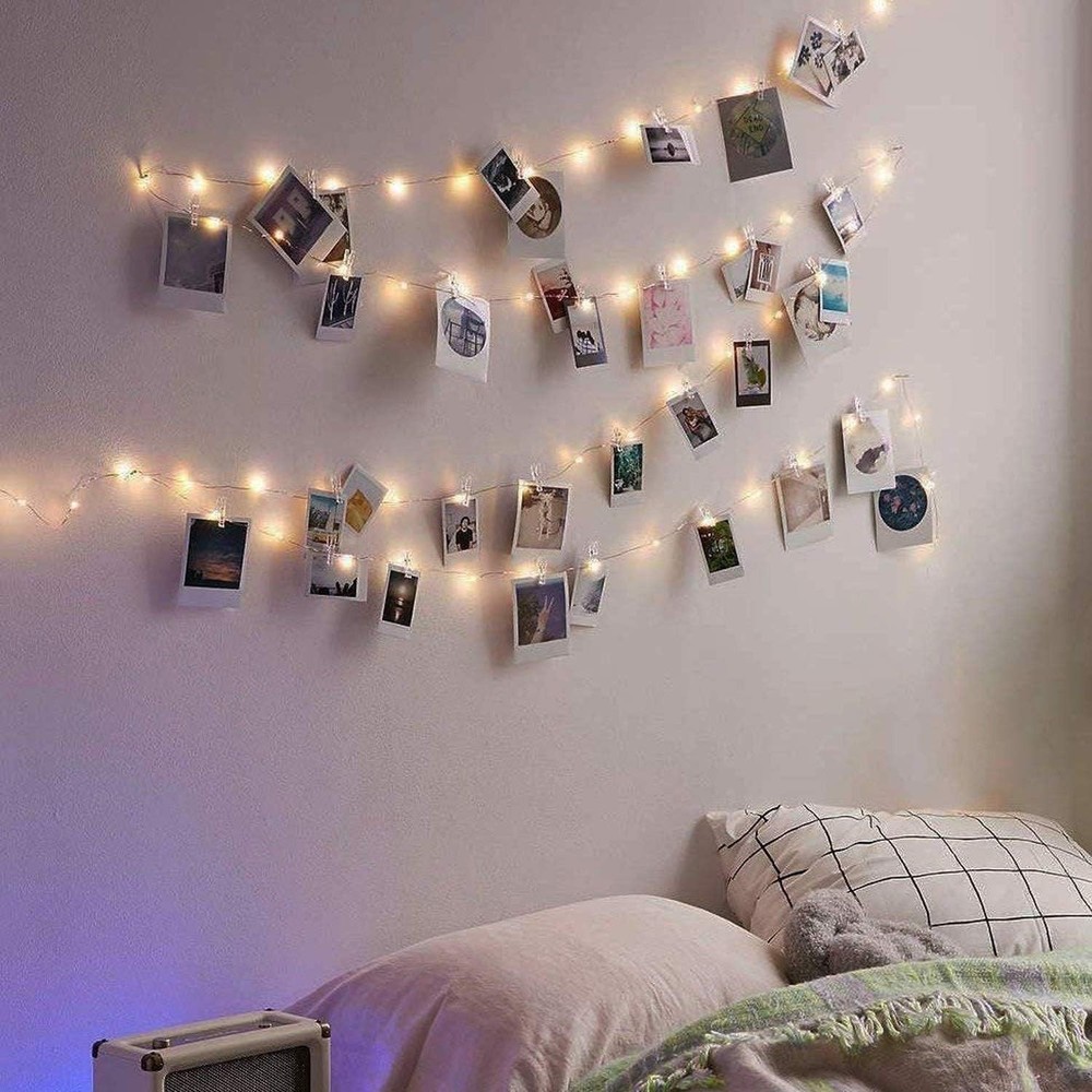 LECLSTAR 50 LED Photo Clips String Lights, 17ft with clips string lights