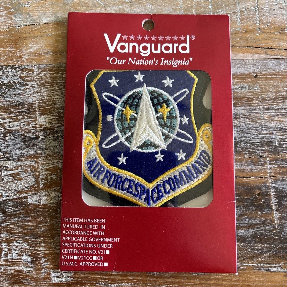 VANGUARD UNITED STATES AIR FORCE PATCH: AIR FORCE SPACE COMMAND - LEATHER