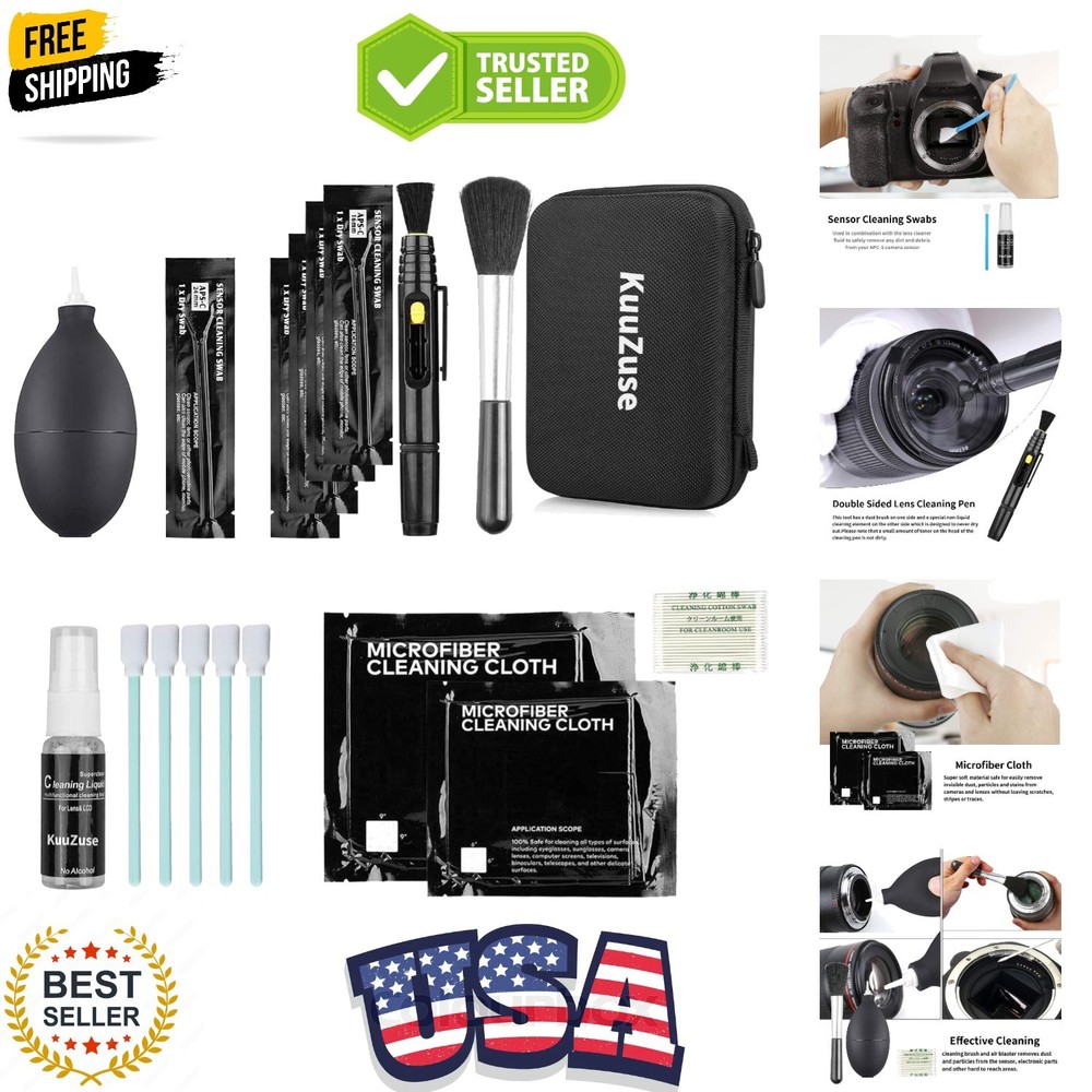 Professional DSLR Camera Cleaning Kit with APS-C Cleaning Swabs, Microfiber C...