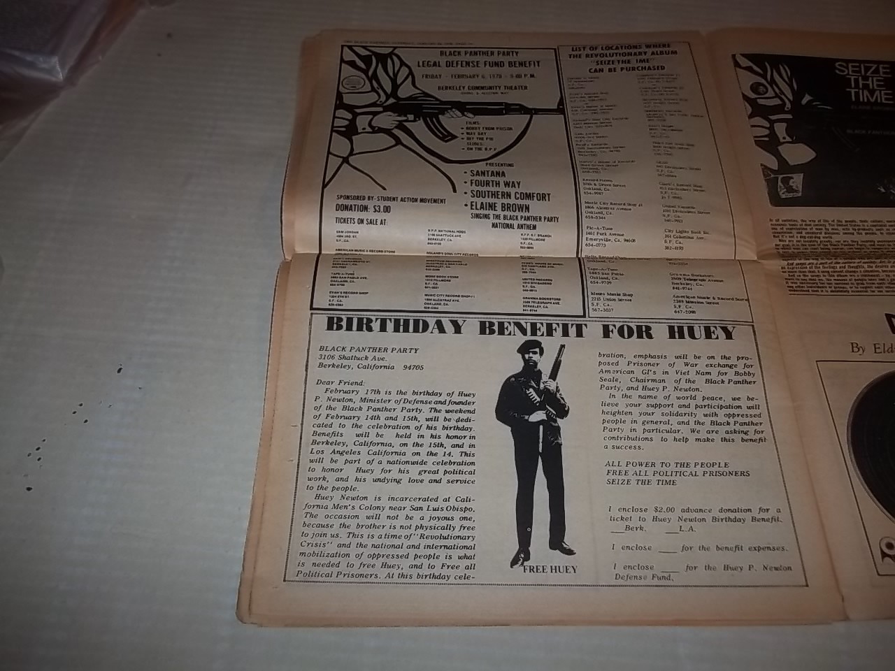 Black Panther Newspaper Jan 24, 1970 Emory Douglas, Geonimo, Peaches VG+