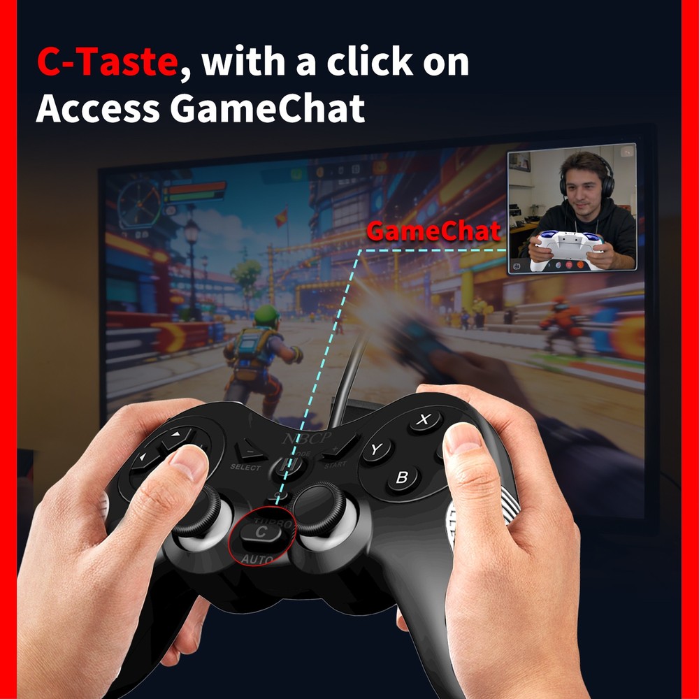 NBCP Wired Hall effect Gaming Controller for PC P3 Switch 1 2