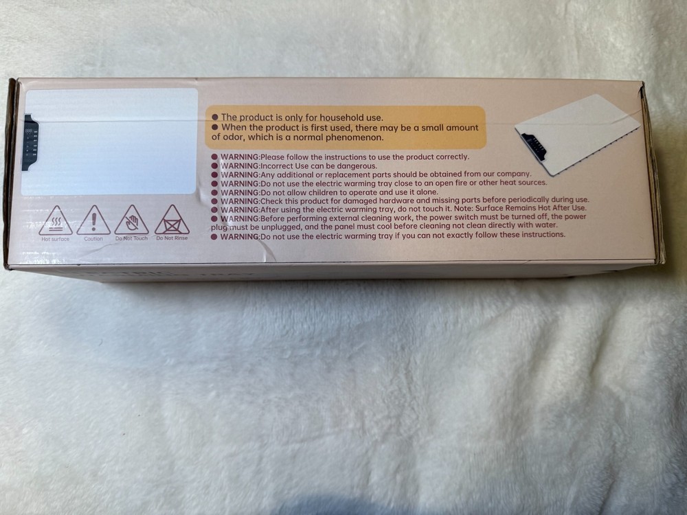 Electric Warming Tray with 85-200°F Temp Control & 12H Timer