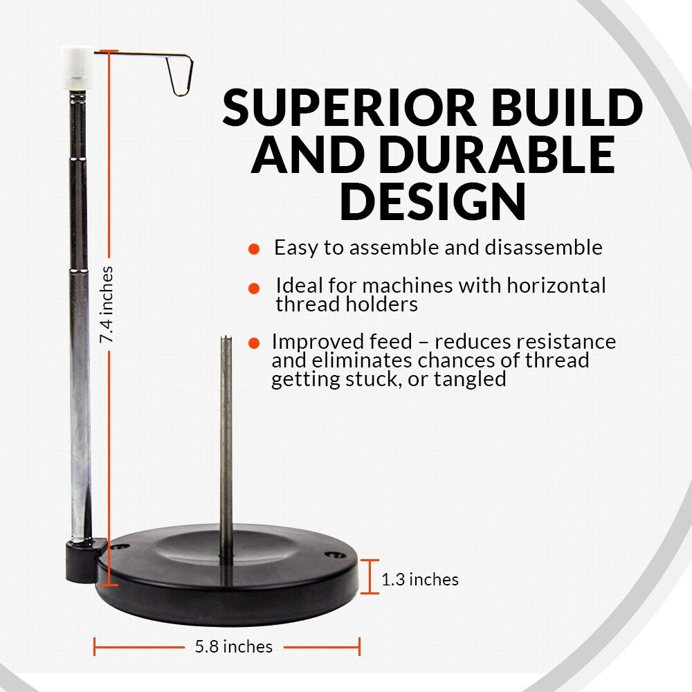 Adjustable Single Thread Spool Holder â€“ Stand alone Embroidery, Sewing or Q...