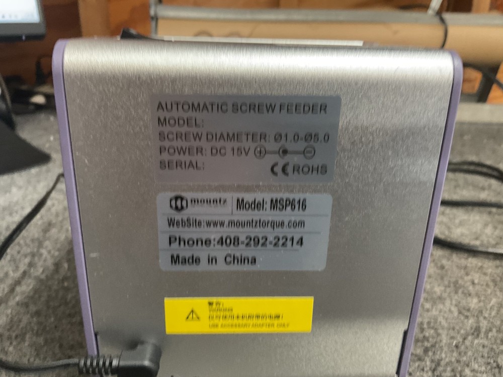 Mountz MSP616 Automatic Screw Feeder & Mountz STC-40 Screwdriver w/ Controller