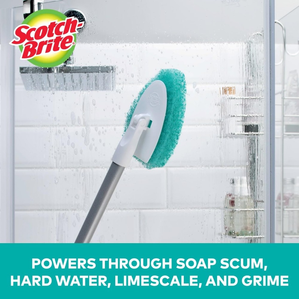 Scotch-Brite Extendable Tub Tile Scrubber Kit, Includes 1 Handle and 3