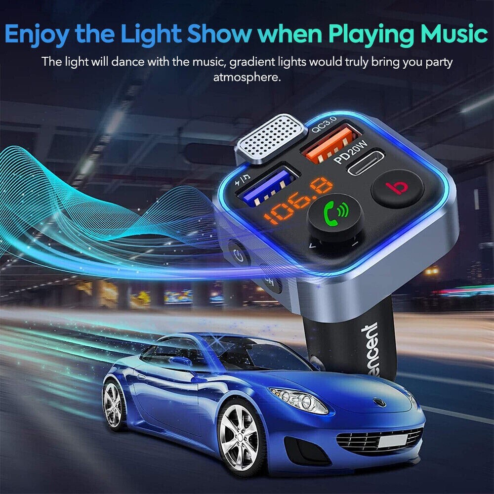 Bluetooth Car FM Transmitter MP3 Player Hands free Radio Adapter Kit USB Charger