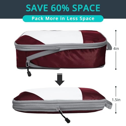 3 Set Compression Packing Cubes, Packing Cubes for Travel Compression,