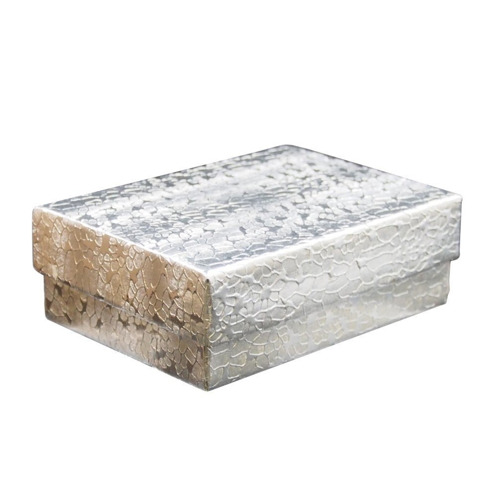 CuteBox Silver Cotton Filled Boxes 100pcs