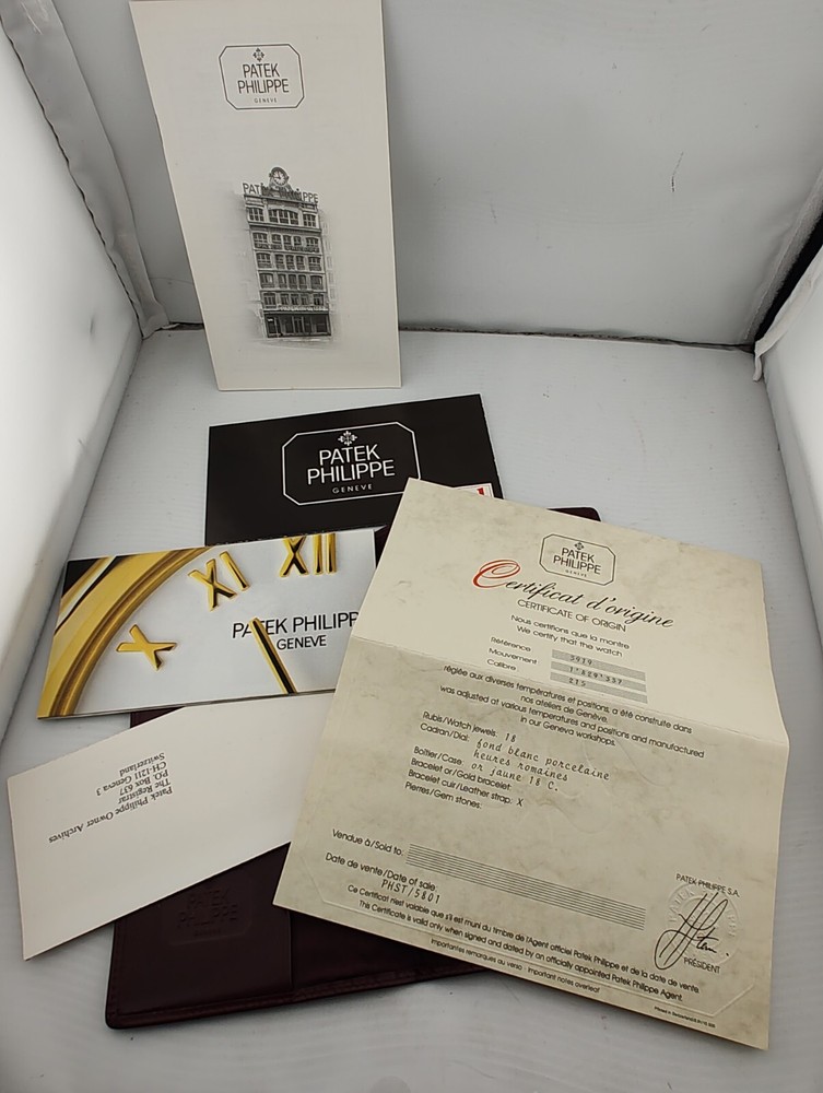 Patek Philippe Watch Folders Instructions Certificate Pamphlets 3919