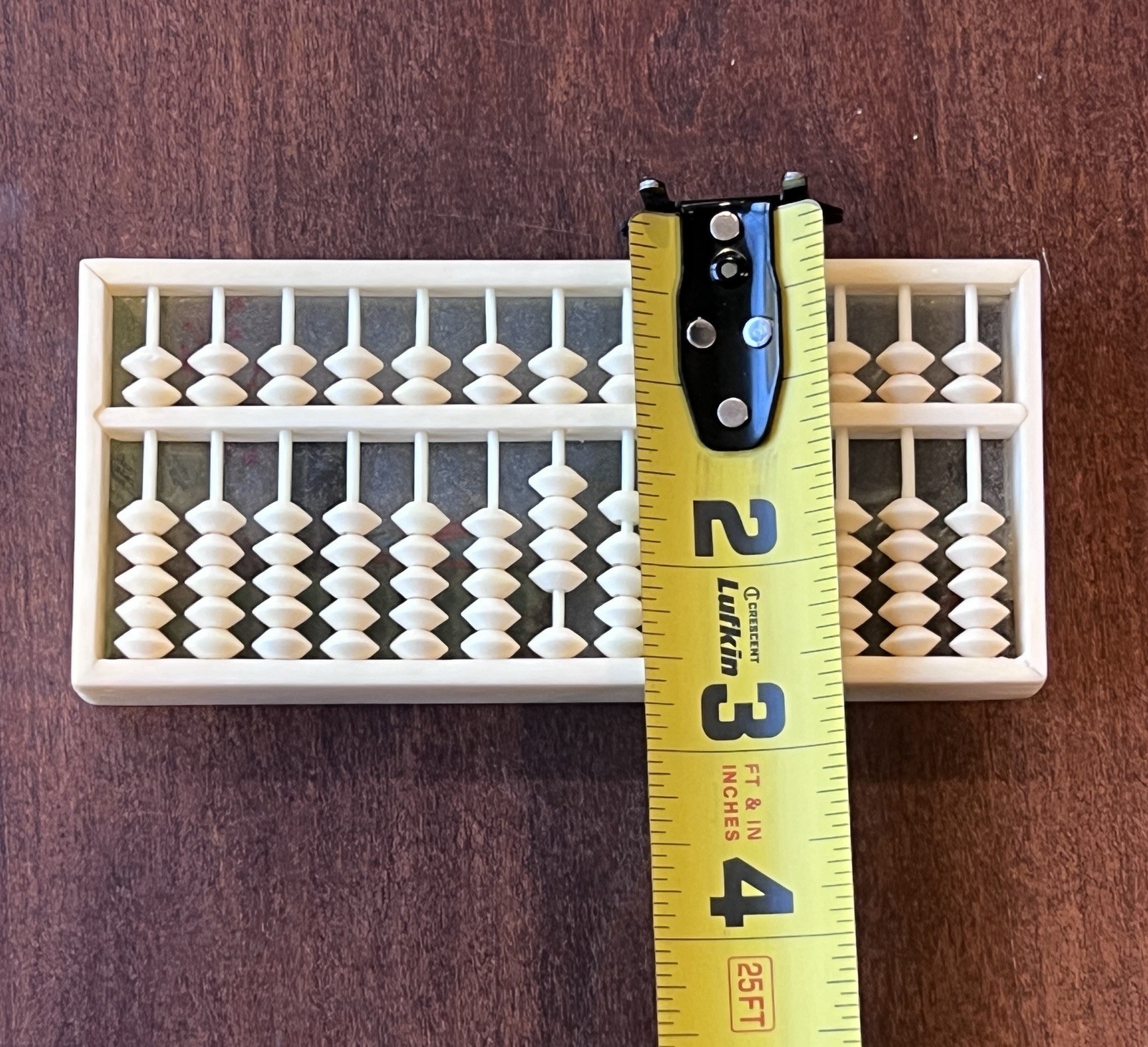 Small Vintage Chinese Abacus Suanpan Painted Glass Fabric Box VGC