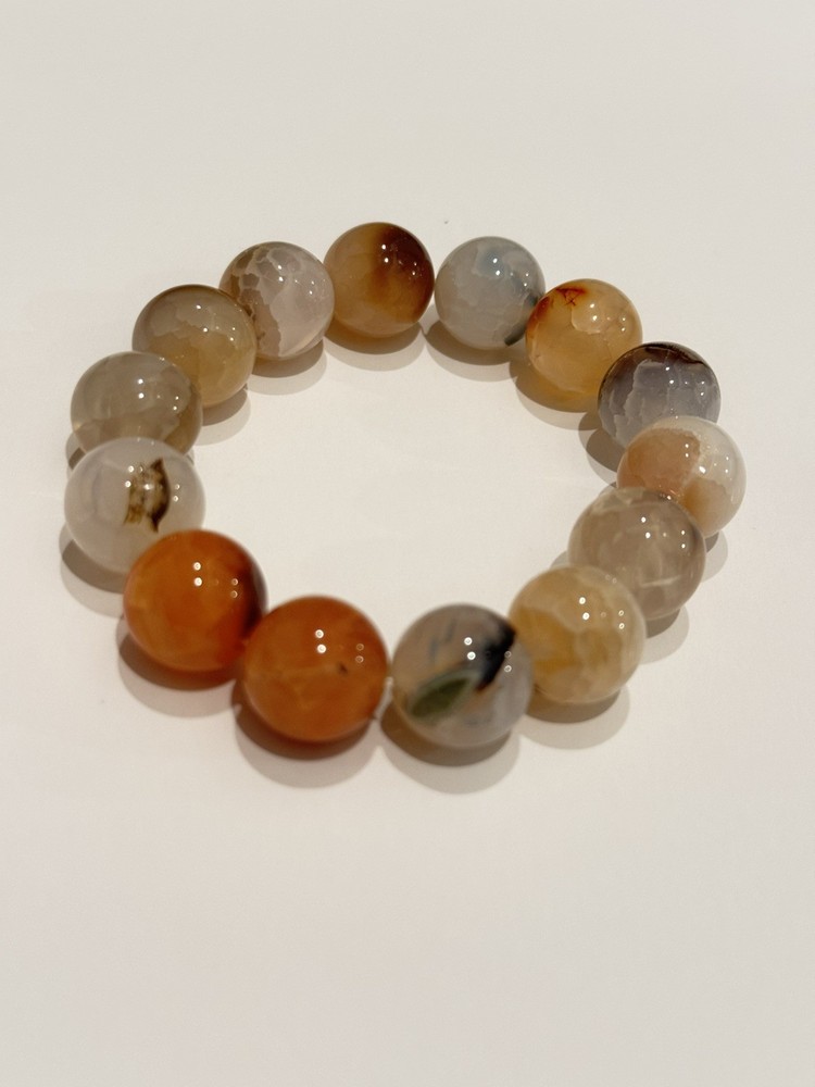 Beautiful Translucent Agate Bracelet Large Round Stones