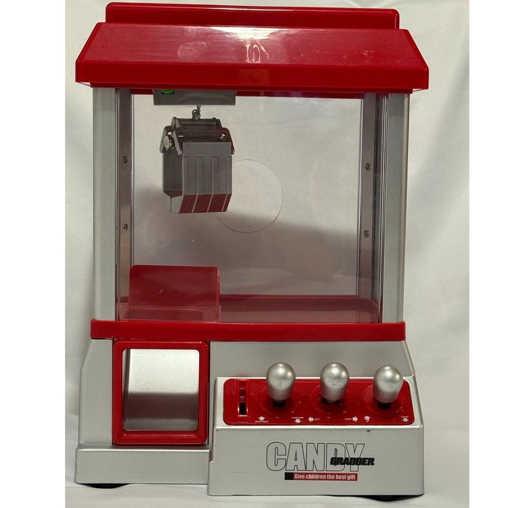 Candy Grabber Mini Claw Machine Arcade Toy – Red/Silver – Tested & Works