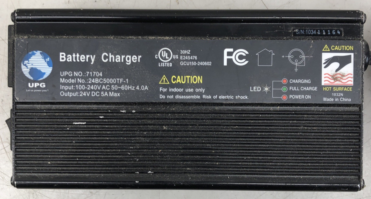 UPG 24BC5000TF-1 Automatic Smart Wheelchair Battery Charger 24V 5A UPG NO: 71704