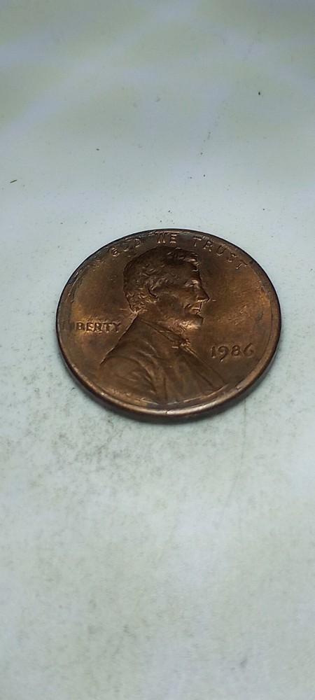 1986 Lincoln Cent Lamination Error #128