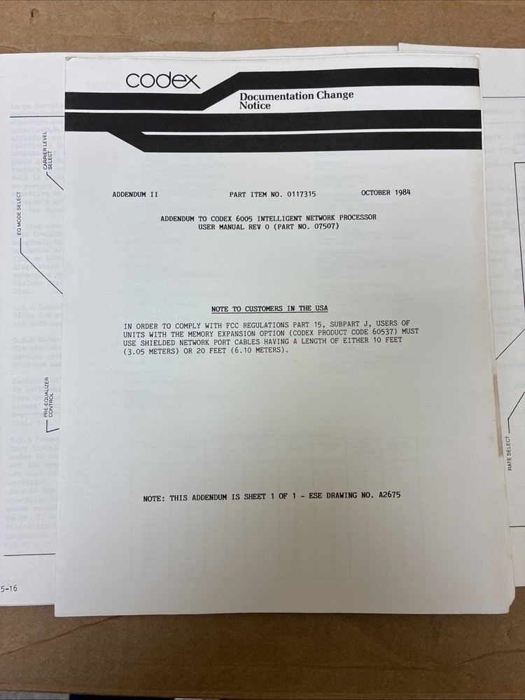 Codex 6005 Intelligent Network Processor User Manual