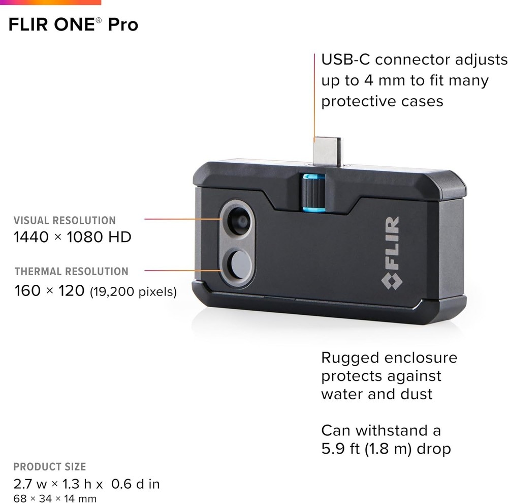 High-Resolution ONE Pro Thermal Camera for Android - USB-C with Vivid IR Tech