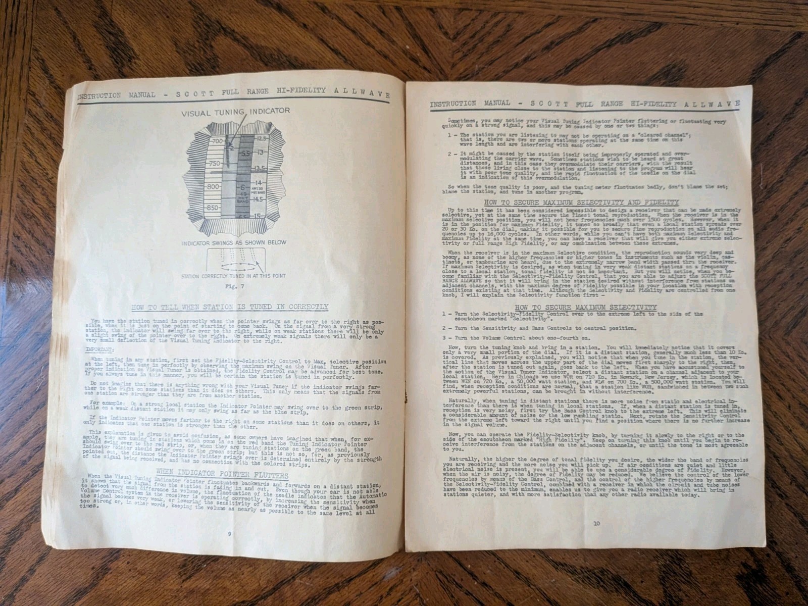 Original EH Scott Full Range High Fidelity Radio Instruction Manual