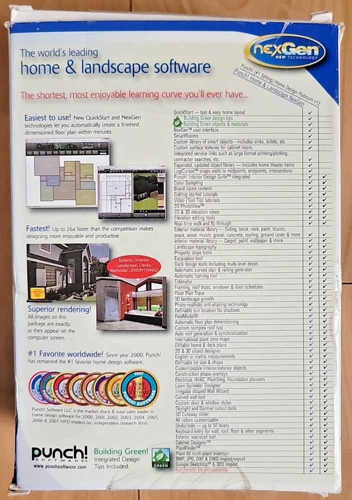 Punch Home and Landscape Design Suite CD Software for Windows XP -READ