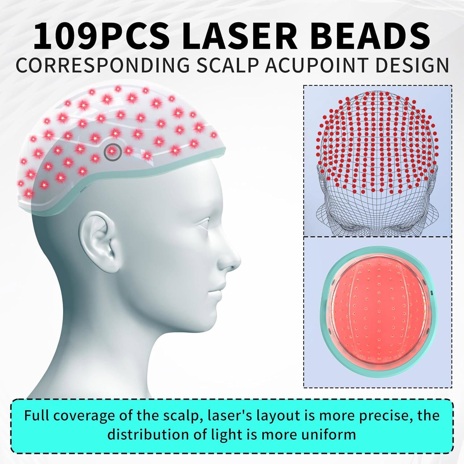 650nmLaser Red Light Therapy Hat Hair Loss Treatment Cap Hair Growth Regrowth US