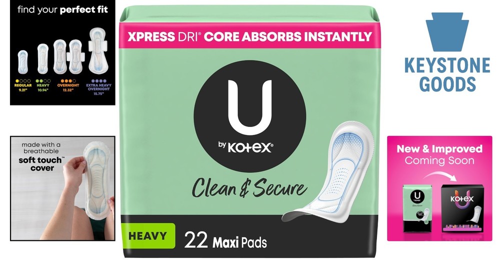 Clean & Secure Heavy Absorbency Maxi Pads - 22 Count