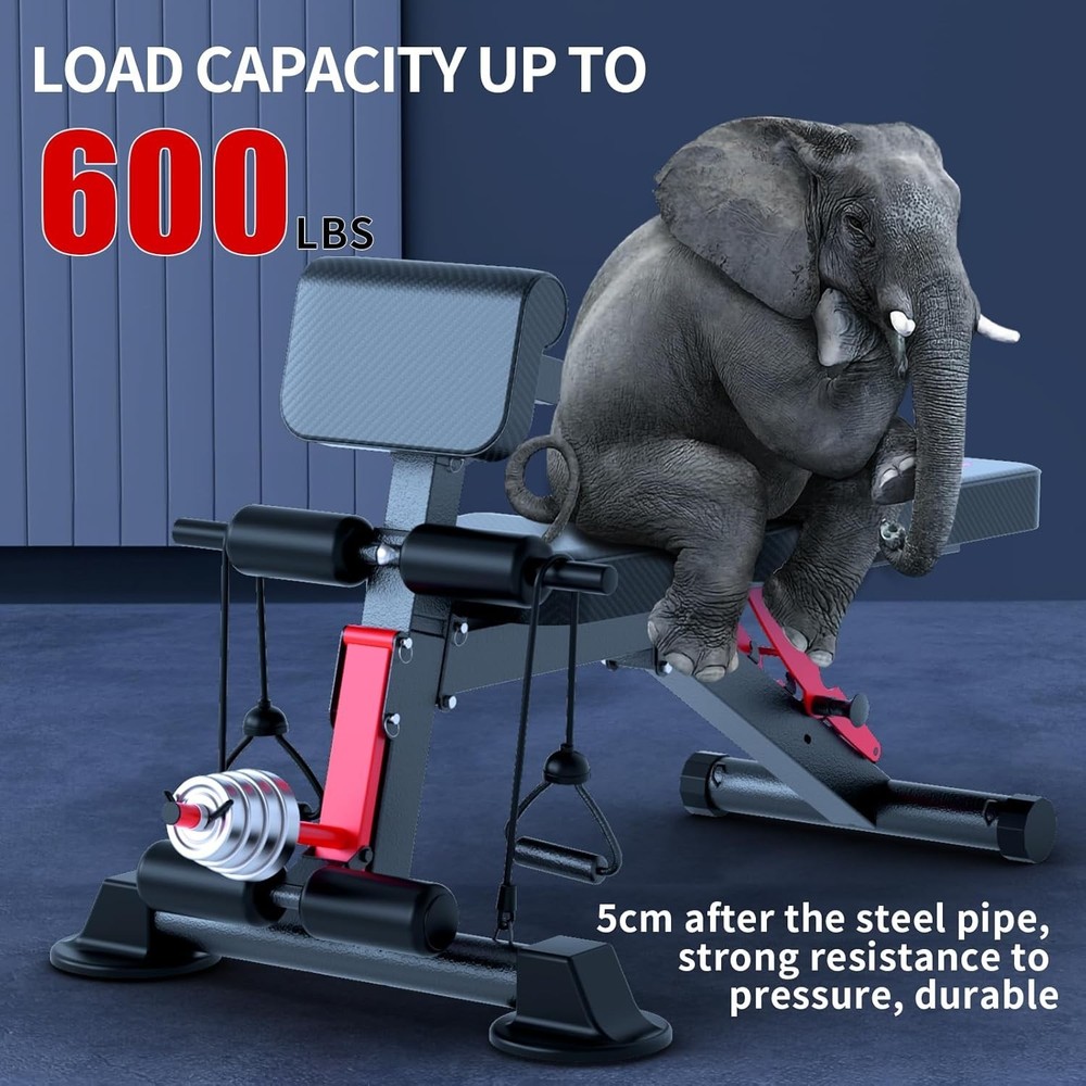 Versatile Adjustable Bench for Home Gym - 600lbs Capacity, Foldable Convenience