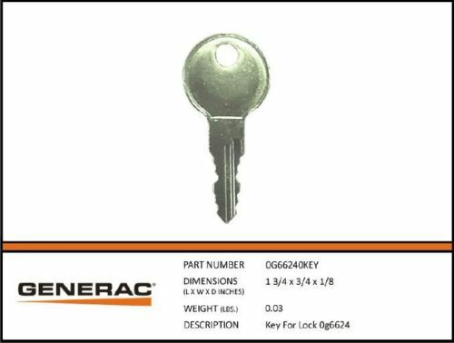 GENUINE GENERAC KEYS 0G66240KEY fits 2008 - 2024 8kw - 26kw QTY 2