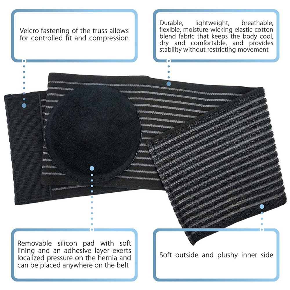 Umbilical Hernia Belt - Unisex - Abdominal Support Binder with Compression Pad