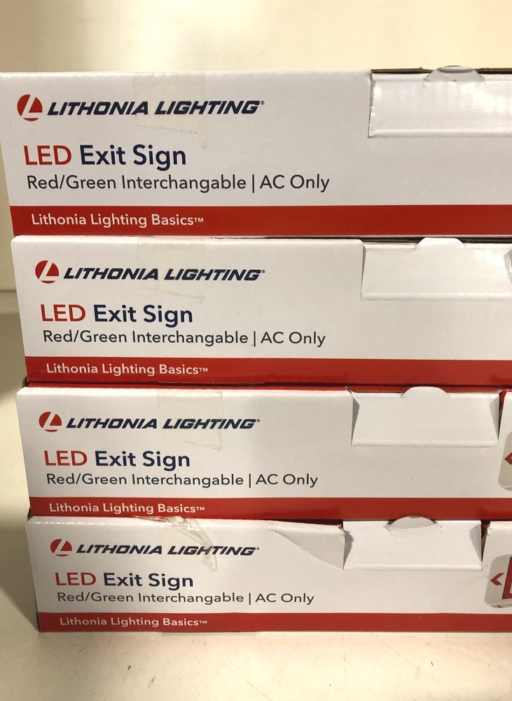 4PK Lithonia Lighting Contractor Select Integrated LED White Exit Sign New