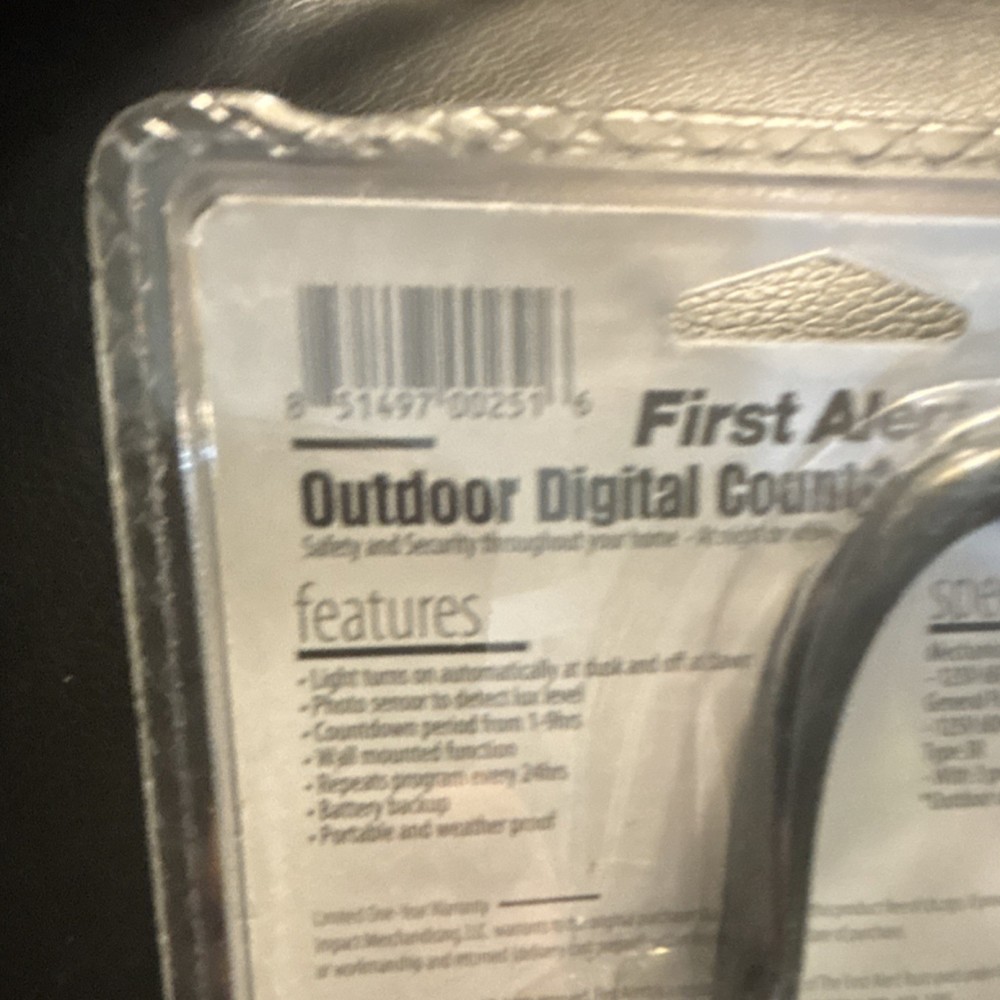 First Alert Outdoor Digital Countdown Timer ET321, Weatherproof, 3 Prong Plug
