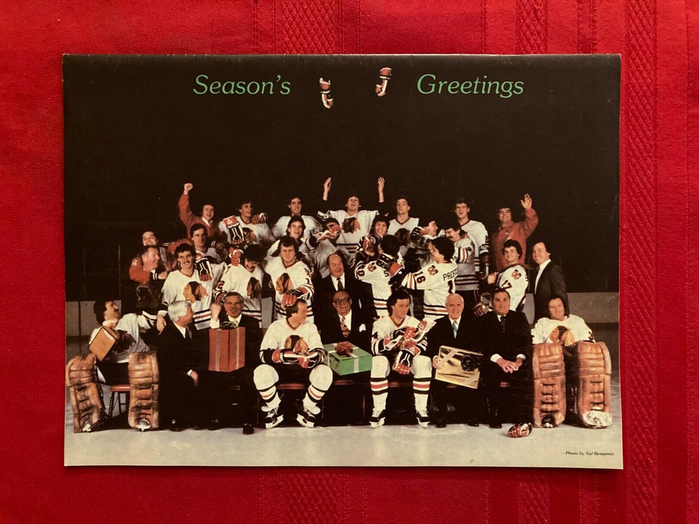 1982-1983 NHL Chicago Blackhawks program / Blues / Larmer / Savard / Wilson