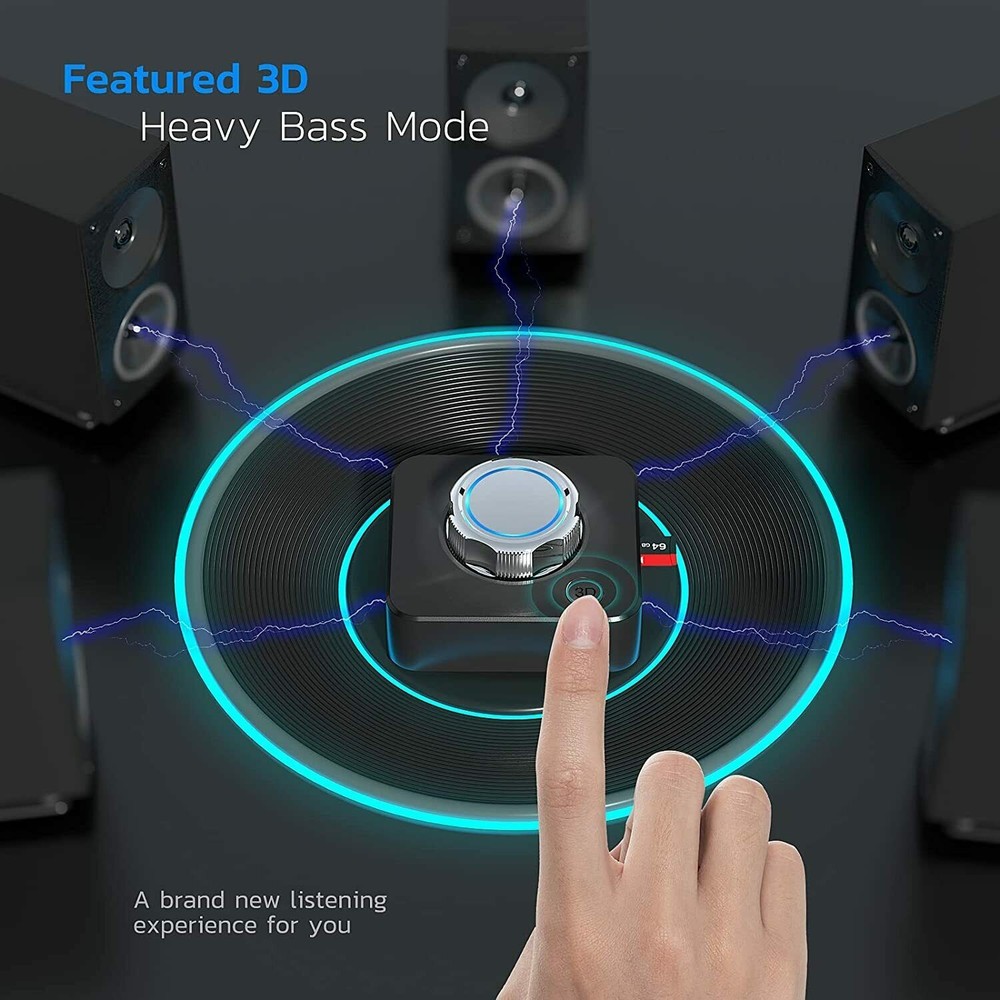 2-in-1 Wireless Bluetooth V5 Aux Audio Receiver Receiver TF Card Reader