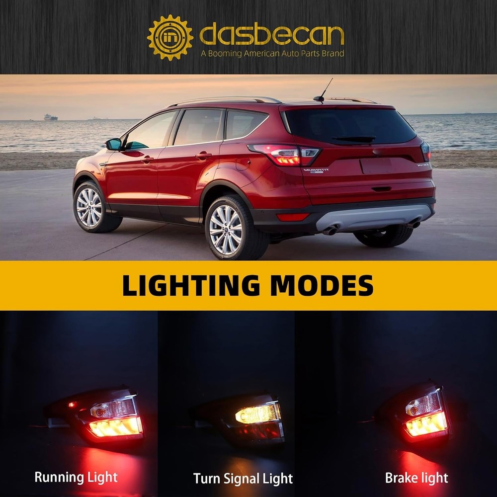 Left Driver Side Tail Light Assembly with Bulb Compatible with Ford Escape Kuga